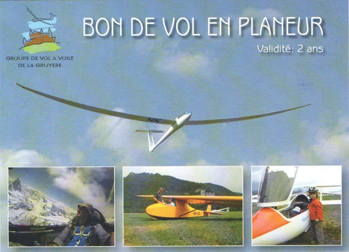 Bon de vol de l'Aérodrome de la Gruyère
